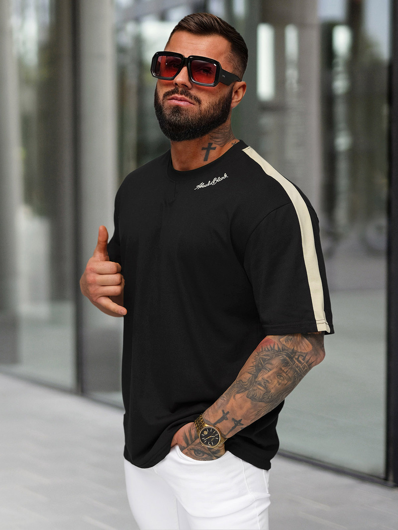 Férfi Póló Fekete OZONEE O/QQ1195