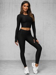 Kétrészes női tréning szett fekete OZONEE O/22060Z