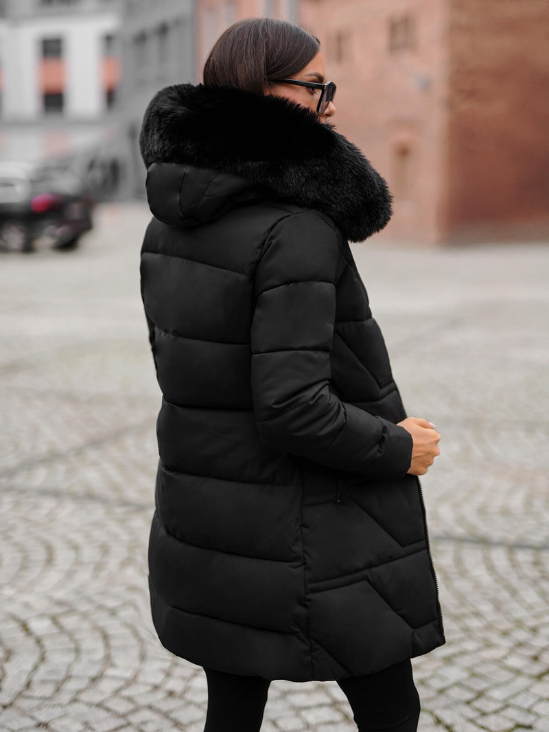 Női téli kabát fekete OZONEE JS/16M9099/392Z