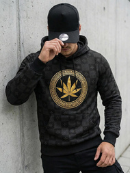 Férfi kapucnis pulóver fekete OZONEE O/B265Z