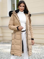 Női téli kabát bézs OZONEE O/W377Z