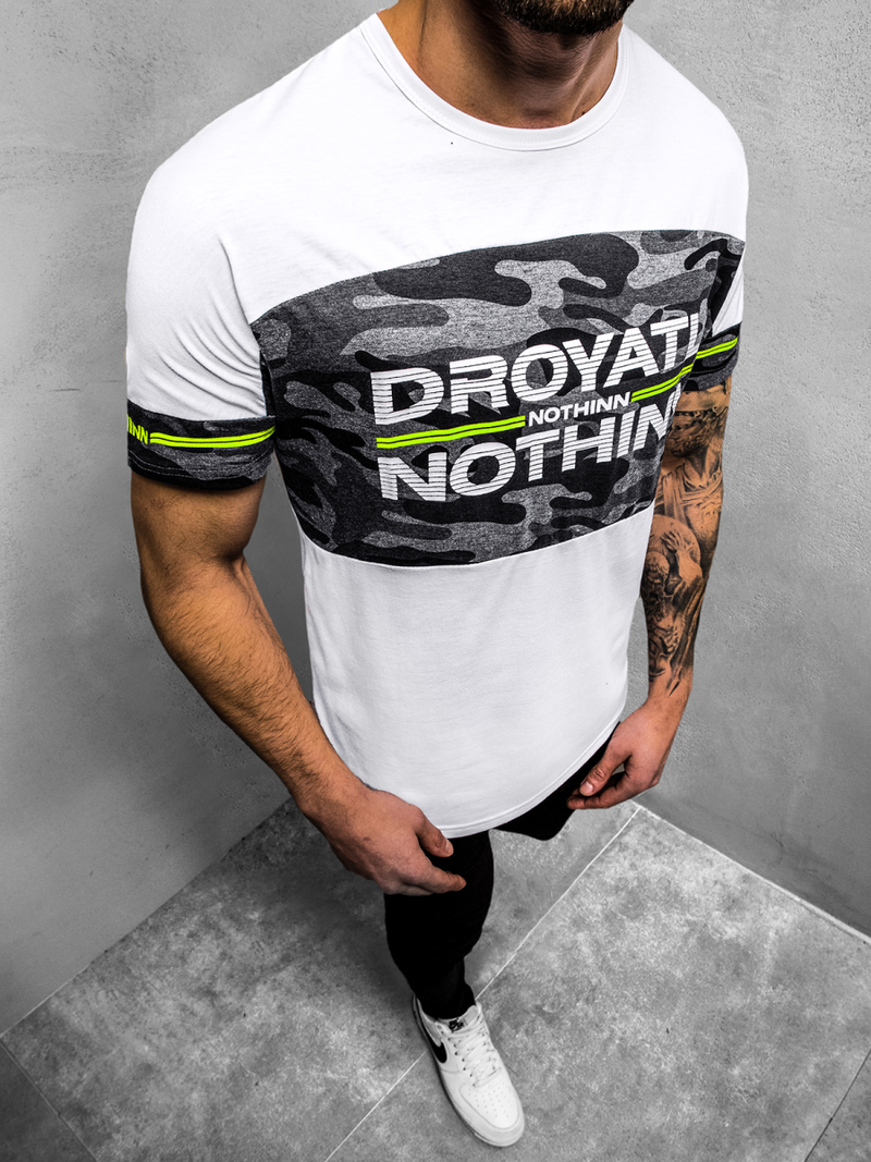 Férfi póló Fehér OZONEE JS/SS10976Z