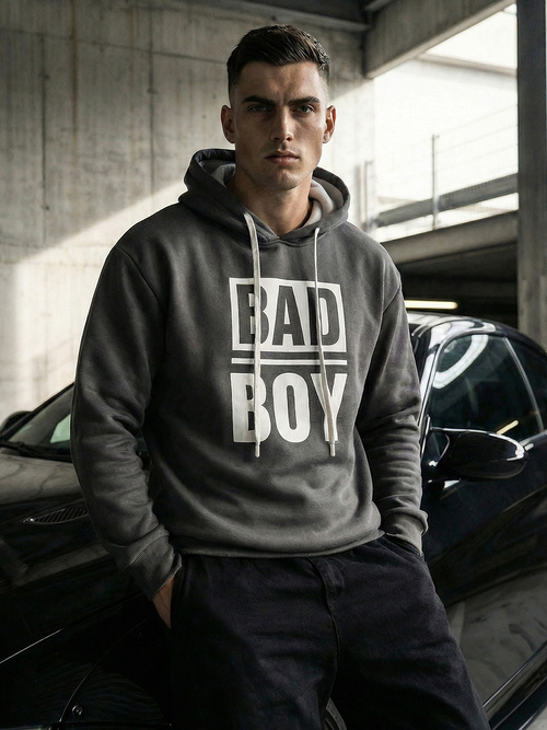 Férfi kapucnis felső grafit OZONEE JS/65B3909/5Z