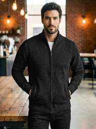 Férfi Pulóver Fekete OZONEE JS/59B3611/3