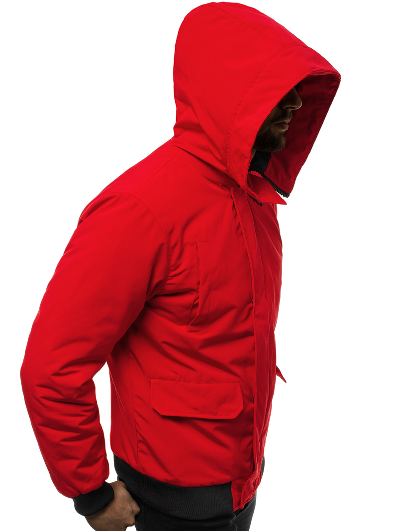 Férfi téli kabát piros OZONEE JS/2019005