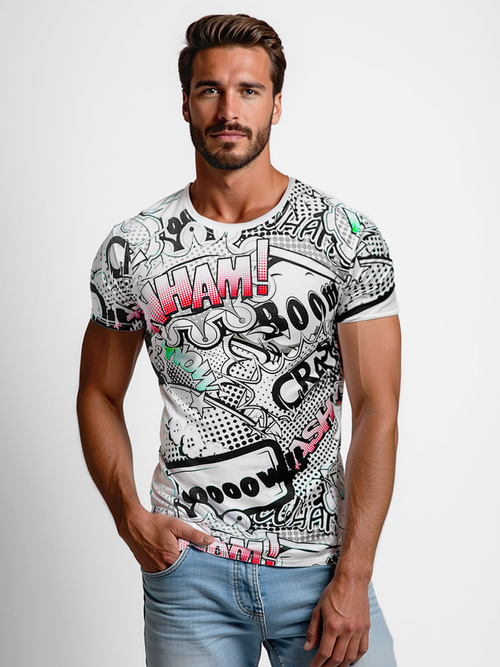 Férfi Póló Fehér OZONEE O/T137/1Z