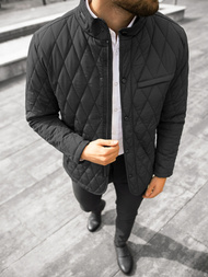 Férfi átmeneti kabát fekete OZONEE JS/22M111/1