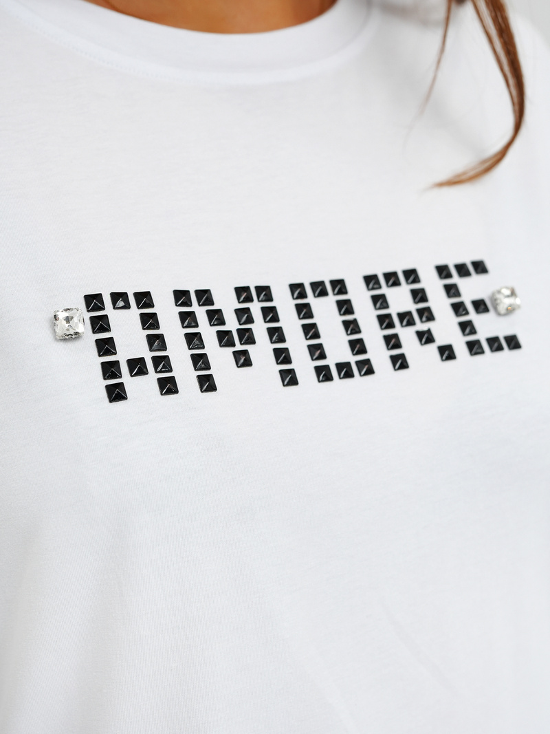 Női polo fehér-fekete OZONEE JS/YJ77716