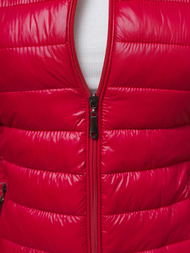 Női hosszú mellény piros OZONEE JS/16M9153/270Z