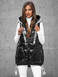 Női hosszú mellény Fekete OZONEE JS/16M9115/392Z