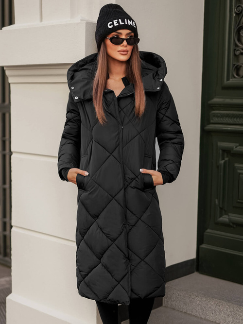 Női téli kabát fekete OZONEE JS/5M3173/392Z