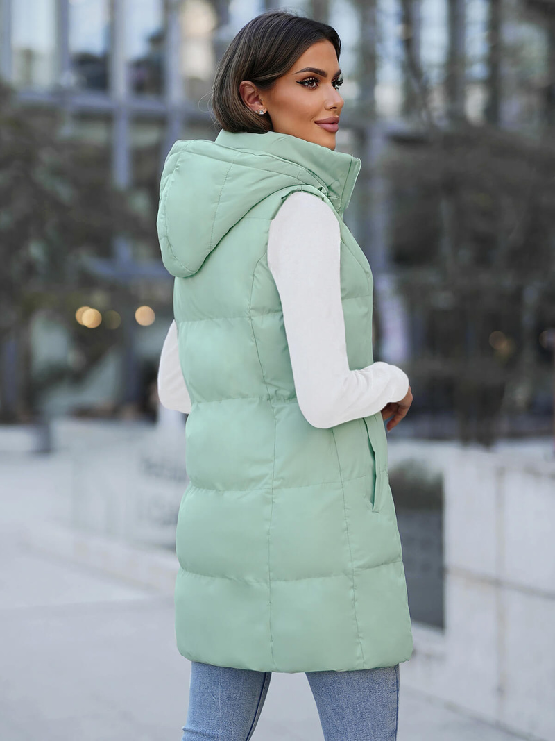 Női hosszú mellény mentol OZONEE JS/M721/236Z