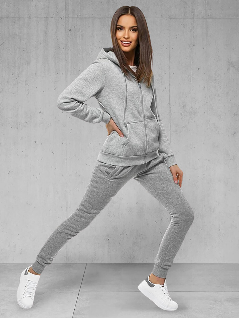 Kétrészes női tréning szett szürke OZONEE JS/CKW03