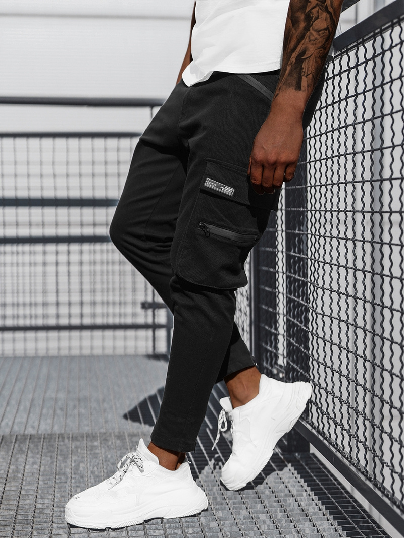 Férfi Chino Nadrág Fekete OZONEE B/20005SPZ