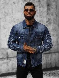 Férfi Farmer Dzseki Sötét-Kék OZONEE NB/MJ523BS