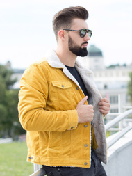 Férfi farmer dzseki sárga OZONEE JB/JP1179/4Z