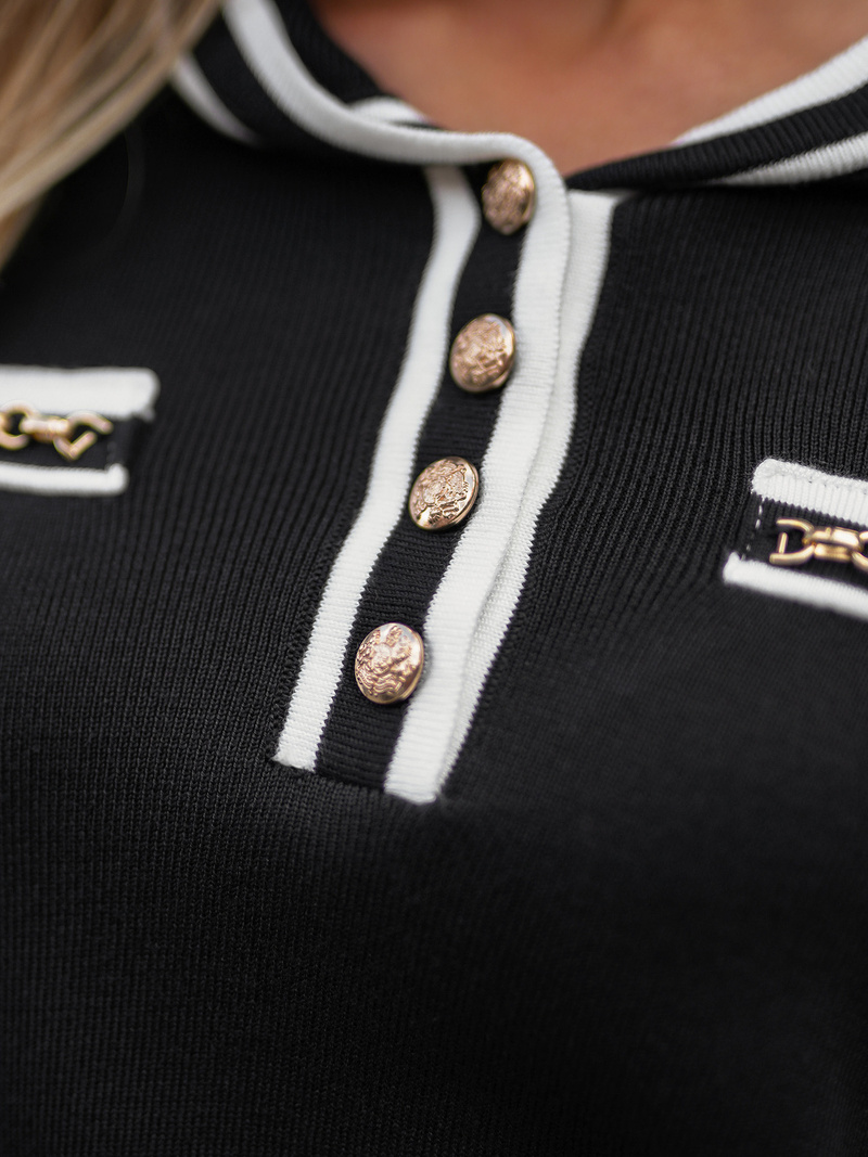 Kétrészes női tréning szett fekete OZONEE JS/26C8801/3