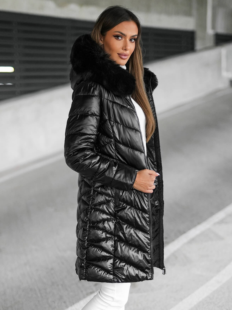 Női téli kabát fekete OZONEE JS/16M9100/392Z