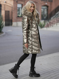 Női téli kabát arany OZONEE JS/16M9100/403Z