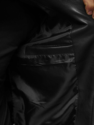 Férfi bőrdzseki fekete OZONEE JS/11Z8015