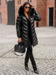 Női téli kabát fekete OZONEE JS/16M9100/392Z