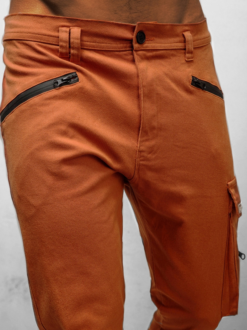 Férfi chino nadrág Sötét-Camel OZONEE B/20005SP