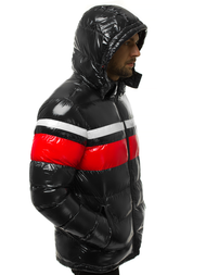 Férfi steppelt téli kabát fekete OZONEE N/6463