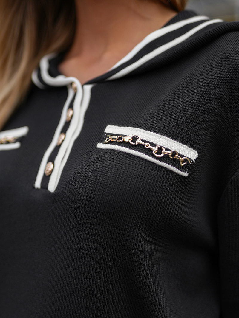 Kétrészes női tréning szett fekete OZONEE JS/26C8801/3