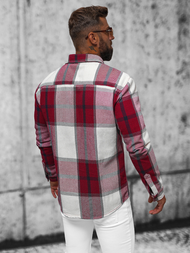 Férfi Ing Bordó OZONEE NB/MC727R