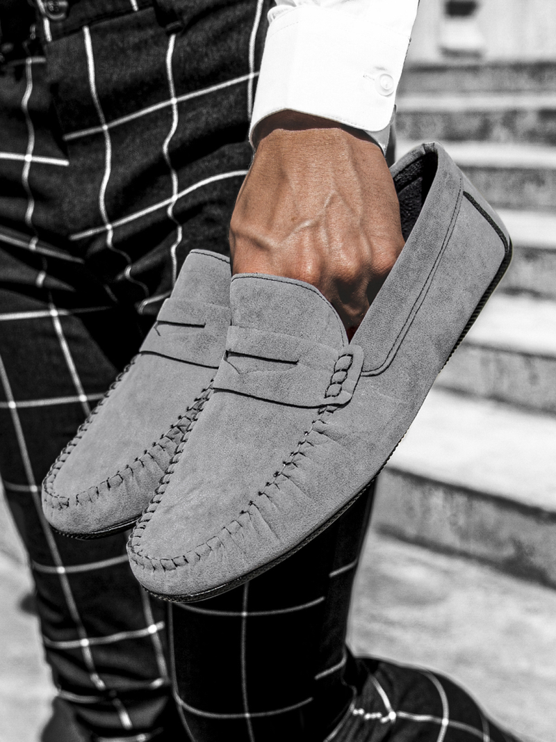 Férfi slip on cipők Szürke T/125