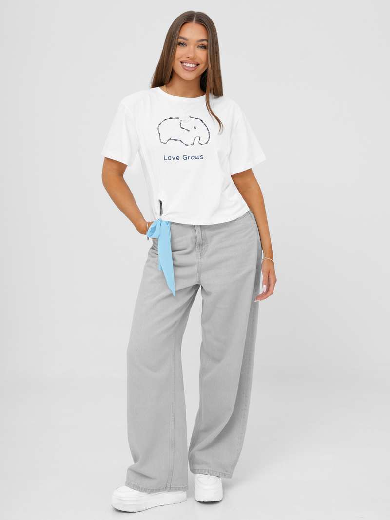 Női Polo Fehér-Kék OZONEE JS/RJ77247