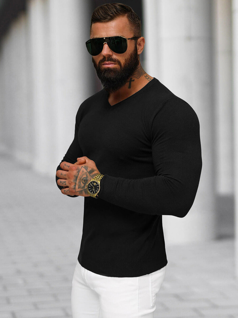 Férfi Pulóver Fekete OZONEE NB/MMB601/4Z