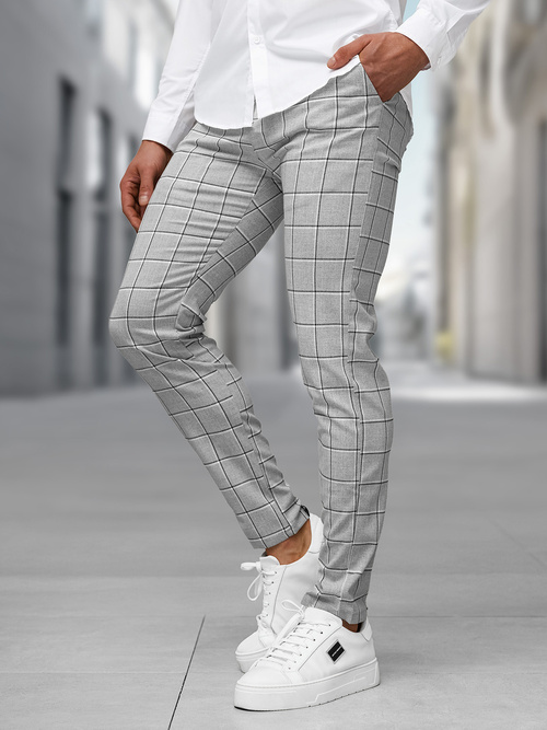 Férfi chino nadrág szürke OZONEE DJ/5522Z
