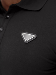 Férfi galléros póló fekete OZONEE NB/MT3122