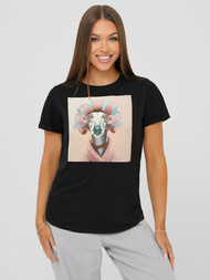 Női polo fekete-rózsaszín OZONEE JS/YJ77726