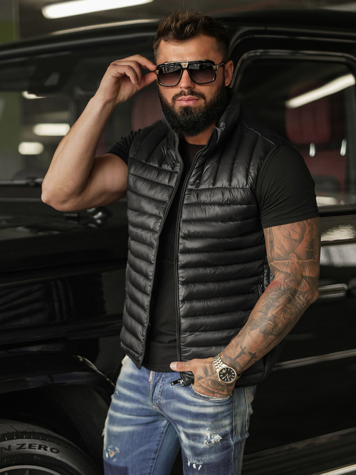 Férfi mellény fekete OZONEE JS/16M9298/392BZ