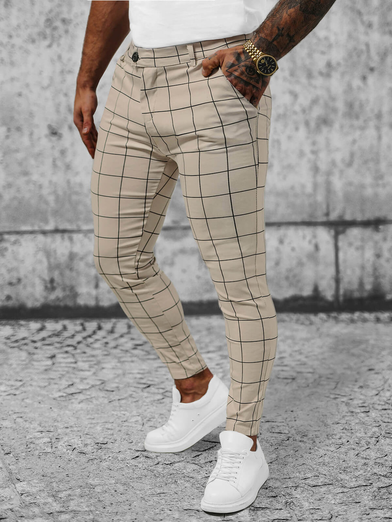 Férfi Chino Nadrág Bézs OZONEE O/P4009