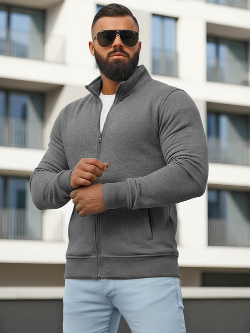 Férfi Pulóver Sötét-Szürke OZONEE JS/2002Z