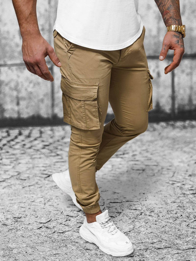 Férfi nadrág chino jogger bézs OZONEE NB/MP0202K