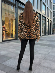 Női bézs és barna kabát OZONEE JS/61M8500/158Z