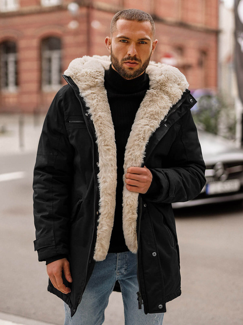 Férfi téli parka kabát fekete OZONEE JS/22M316/392Z