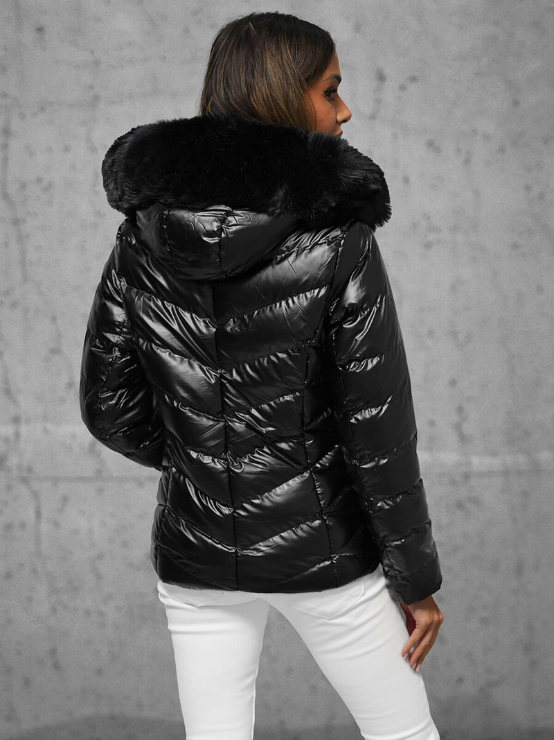 Női téli kabát fekete OZONEE JS/5M3138/392A