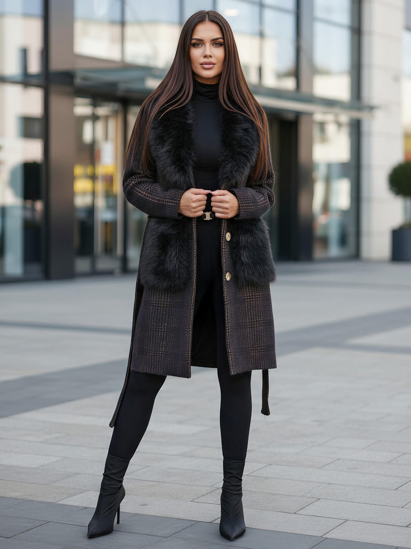 Női kabát fekete OZONEE JS/53M5200/1Z