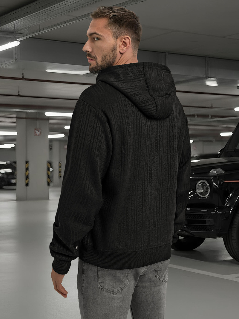 Férfi kapucnis felső fekete OZONEE O/3C577