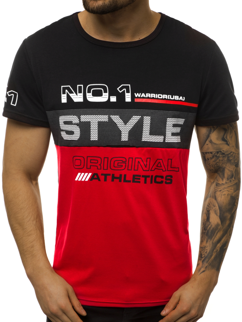 Férfi póló Fekete-piros OZONEE JS/SS10900