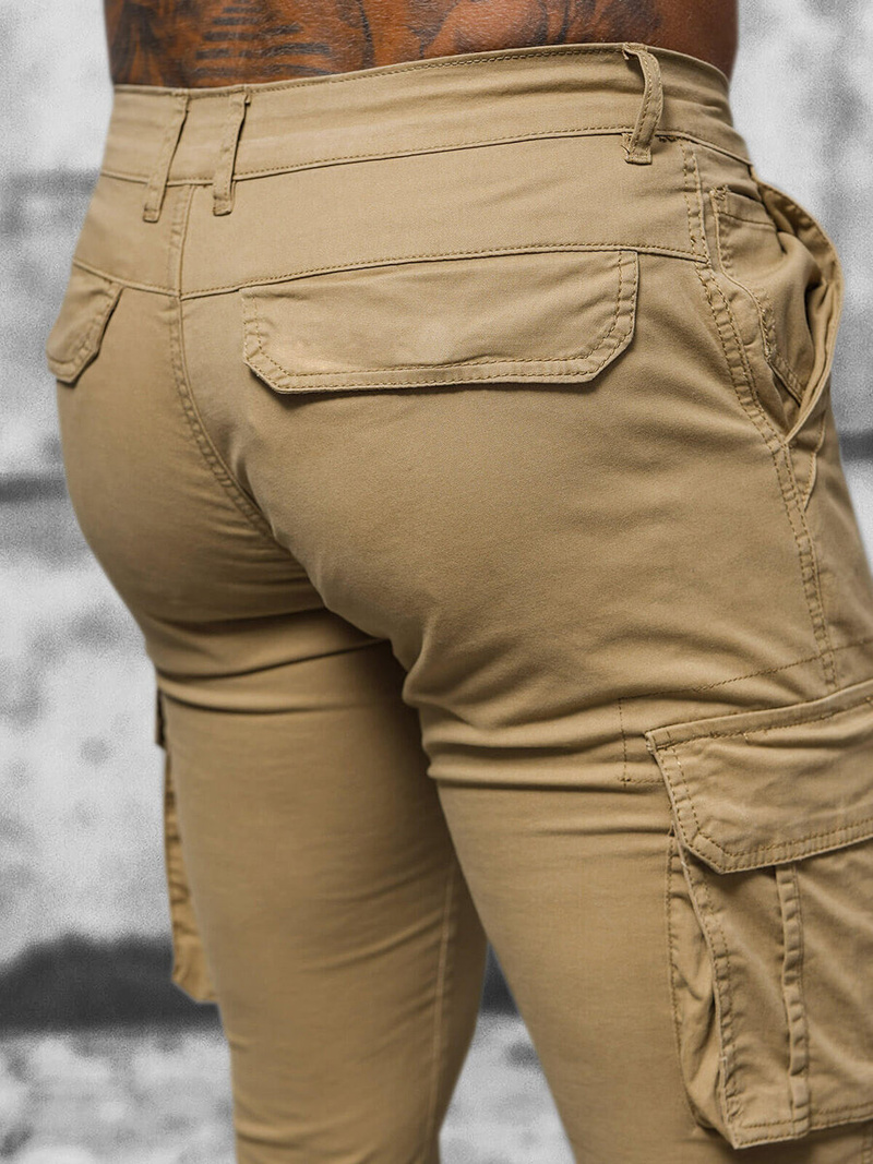 Férfi nadrág chino jogger bézs OZONEE NB/MP0202K