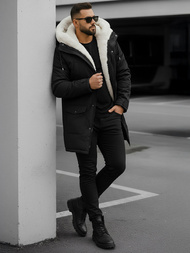 Férfi téli parka kabát fekete OZONEE JS/5M120/392Z