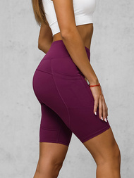 Rövid női leggings burgundia OZONEE JS/XY24003S
