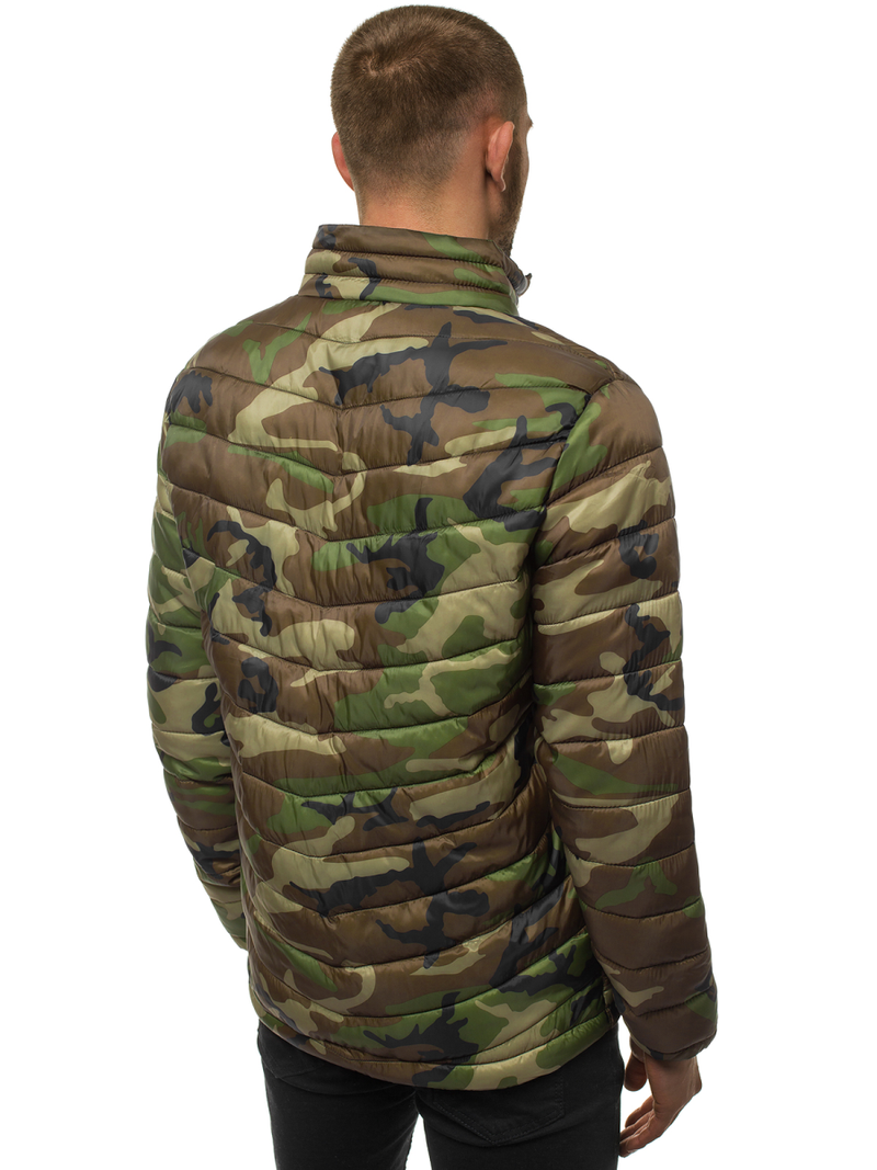 Férfi átmeneti kabát khaki-terepmintás OZONEE JS/SM80Z