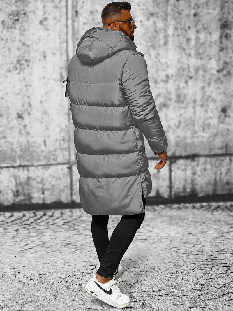 Férfi steppelt Kabát Szürke OZONEE O/M799